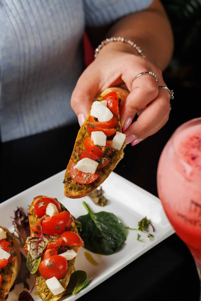 Bruschetta being served at Onyx