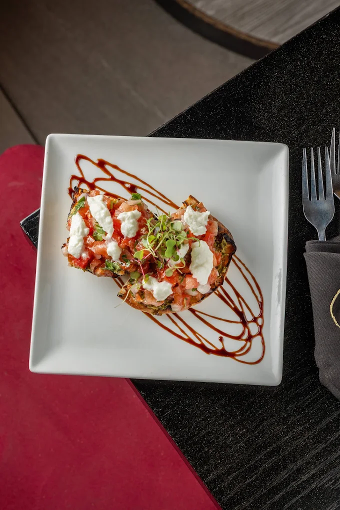 Caprese salad plate with balsamic dressing