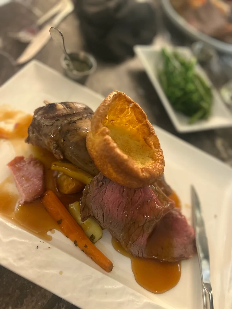 Lamb roast with Yorkshire pudding and vegetables